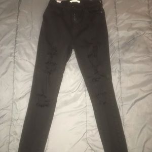 Pacsun distressed skinny high-rise jegging. Black like new, size 25